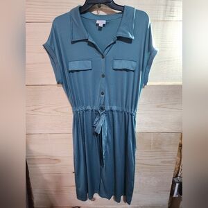 LuLaRoe teal dress size large